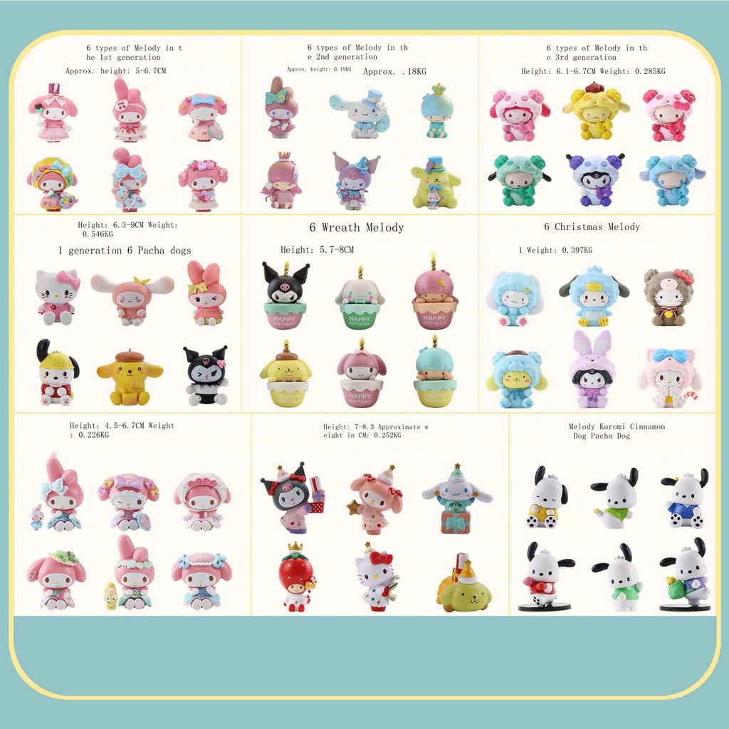 SANRIO Nhân Vật Kuromi Cinnamoroll Dễ Thương Dùng Trang Trí