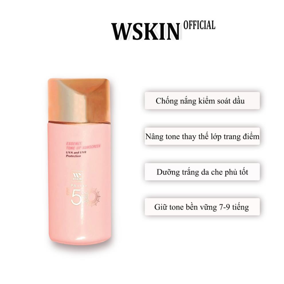Kem Chống Nắng Nâng Tone Dưỡng Trắng WSKIN Essence Sunscreen SPF50+ PA++++ Chính hãng