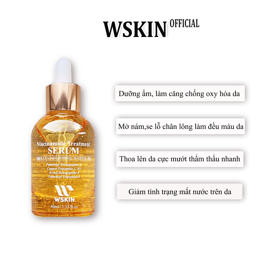 Tinh chất serum dưỡng trắng da căng bóng ngừa thâm nám WSKIN NIACINAMIDE TREATMENT Chính hãng
