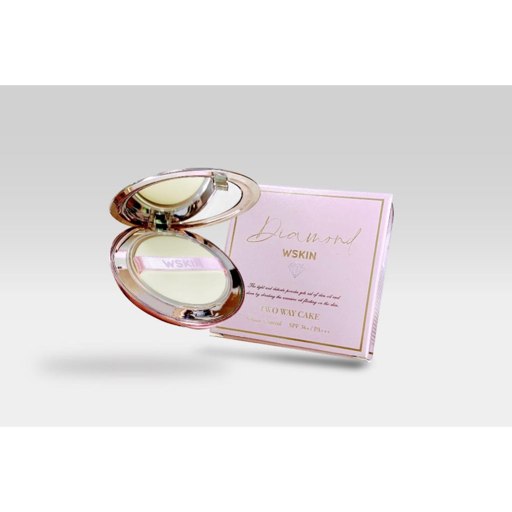 Phấn Phủ Kim Cương WSKIN Diamond Two-way Cake SPF36+/PA+++ Mới Chính hãng