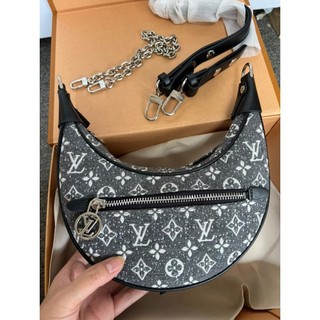 Túi lv loop sz22cm - vải denim & da bò tấm - bản supvip