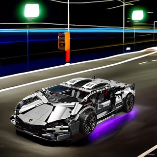  ❣Tương thích với khối xây dựng xe thể thao Lamborghini lắp ráp ô tô điều khiển từ xa đồ chơi mô hình 6-8-12 tuổi bé 