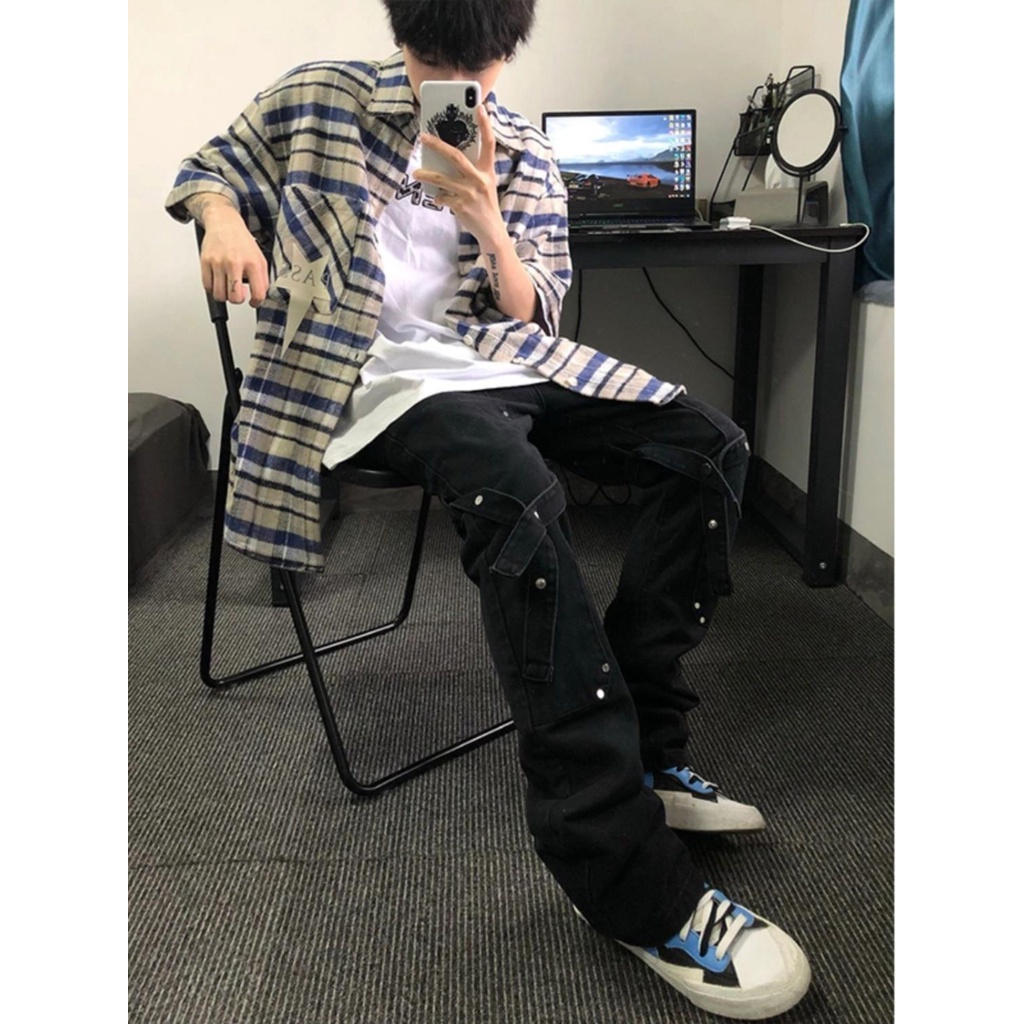 Áo Sơ Mi Tay Ngắn In Họa Tiết Nasa Phong Cách Hip Hop Thời Trang Cho Nam Và Nữ