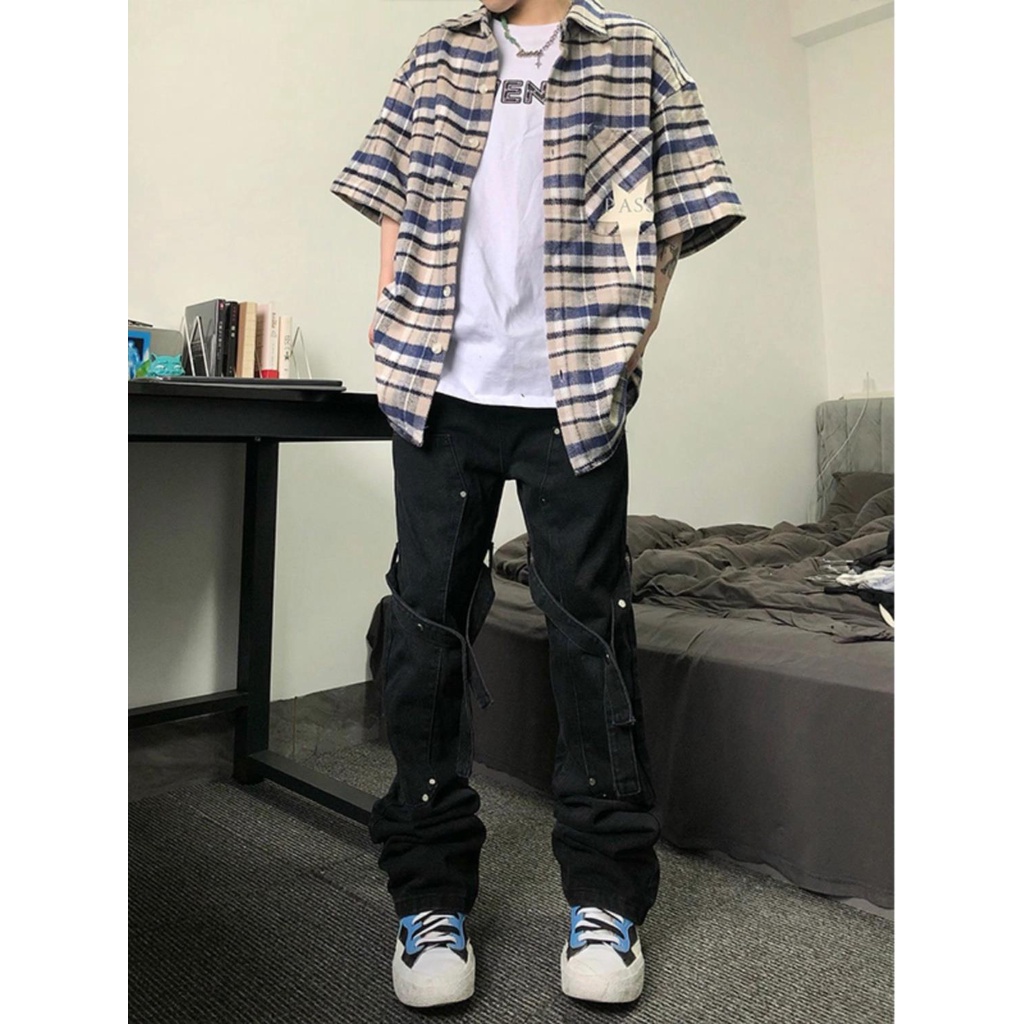 Áo Sơ Mi Tay Ngắn In Họa Tiết Nasa Phong Cách Hip Hop Thời Trang Cho Nam Và Nữ