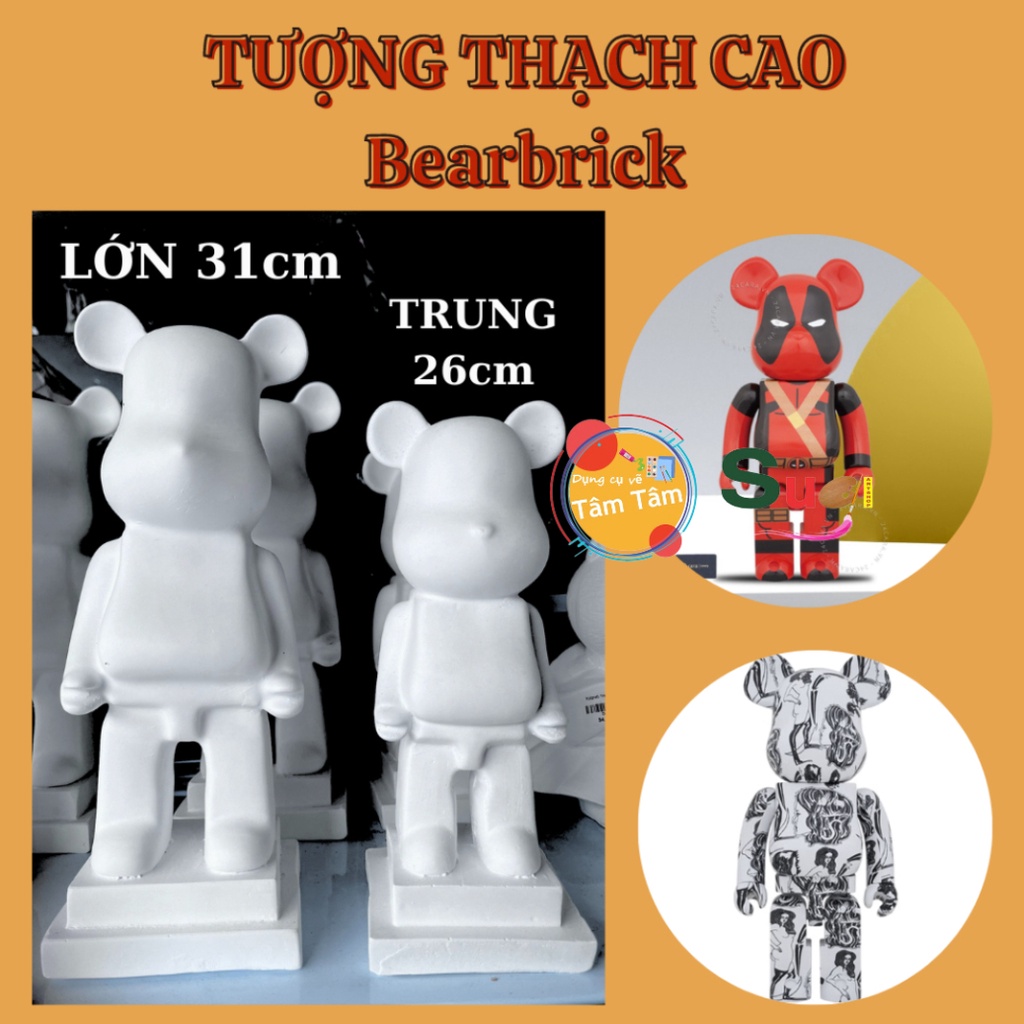 Tượng Thạch Cao Tô màu Gấu Bearbrick - MÃ Đ-02 - TƯỢNG HOT TREND