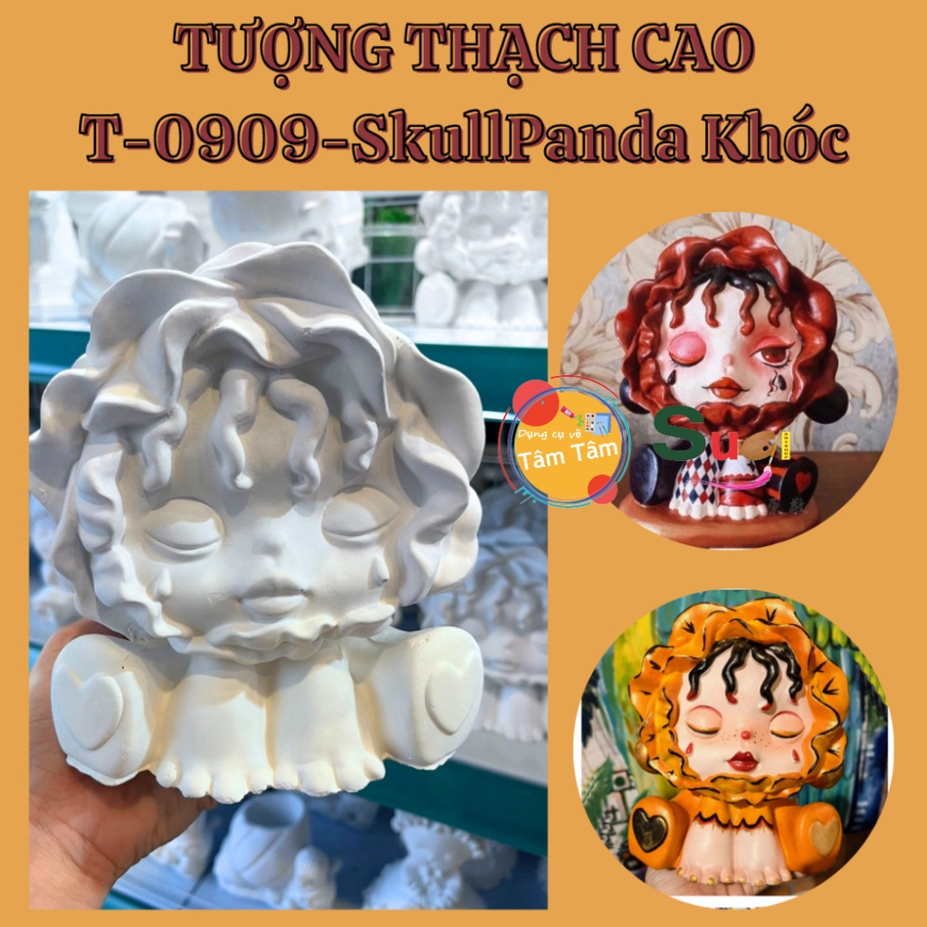Tượng Thạch Cao Tô màu SkullPanda Khóc - MÃ T-0909 - TƯỢNG HOT TREND