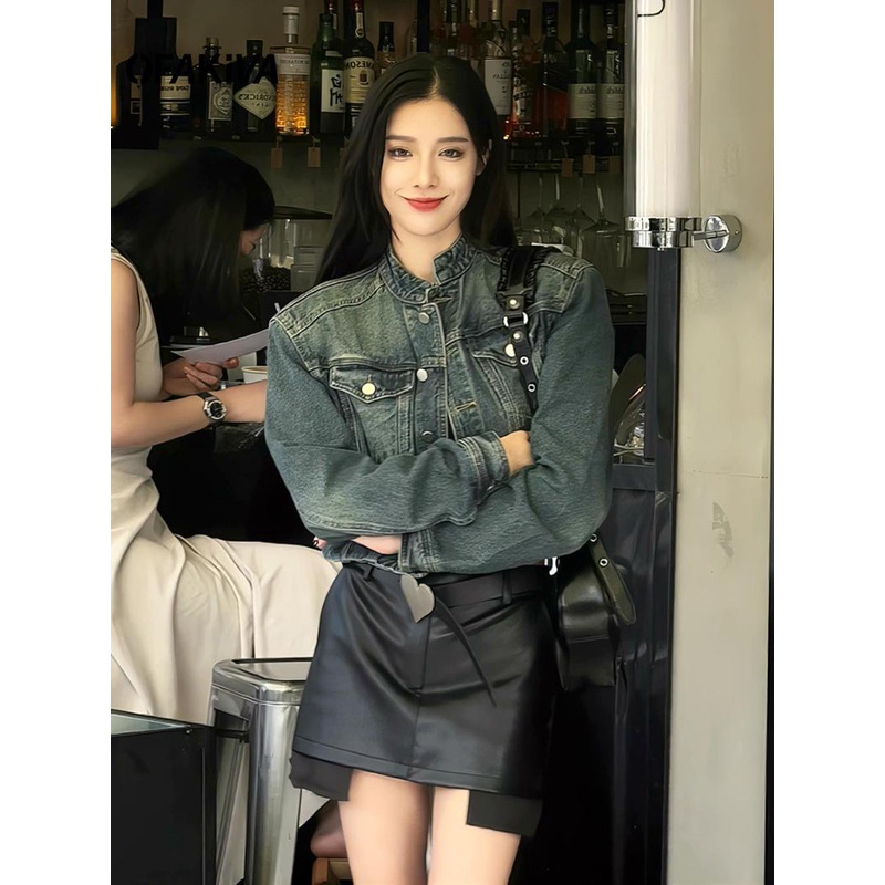 Áo Khoác Denim Cao Cấp Dáng Rộng Phong Cách Hàn Quốc Thời Trang Xuân Thu Hàng Mới Dành Cho Bạn Nữ