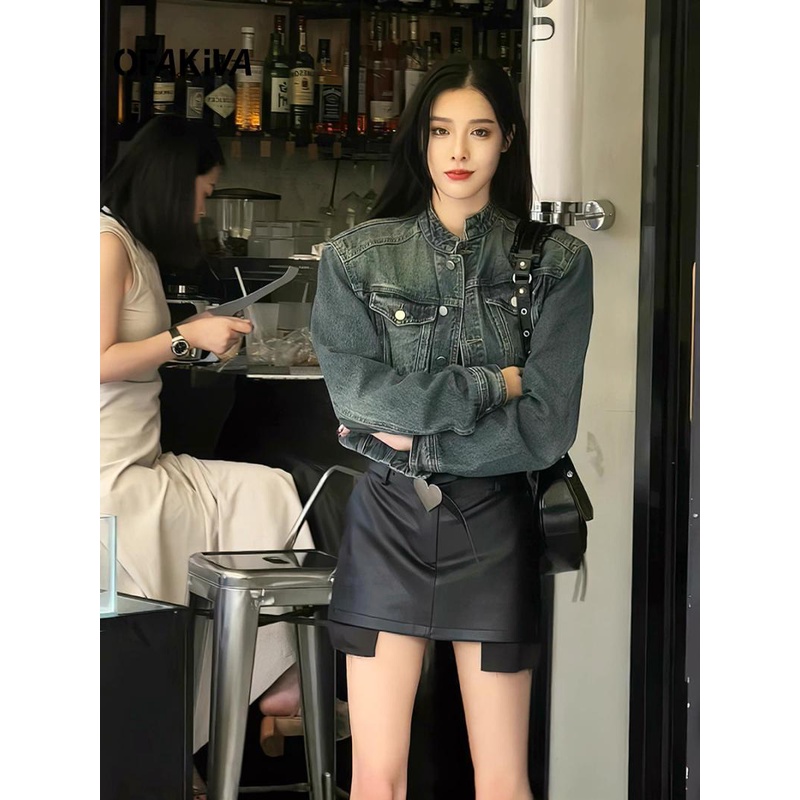 Áo Khoác Denim Cao Cấp Dáng Rộng Phong Cách Hàn Quốc Thời Trang Xuân Thu Hàng Mới Dành Cho Bạn Nữ