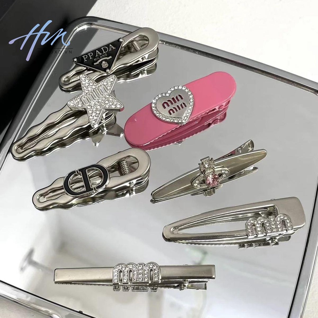 Kẹp Tóc Bảy Mảnh Đính Đá Hình Chữ Love y2k Phong Cách Thời Trang