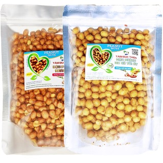 Combo 1kg 2 vị: đậu phộng tỏi ớt và đậu phộng da cá tỏi ớt Tâm Đức Thiện đồ ăn vặt