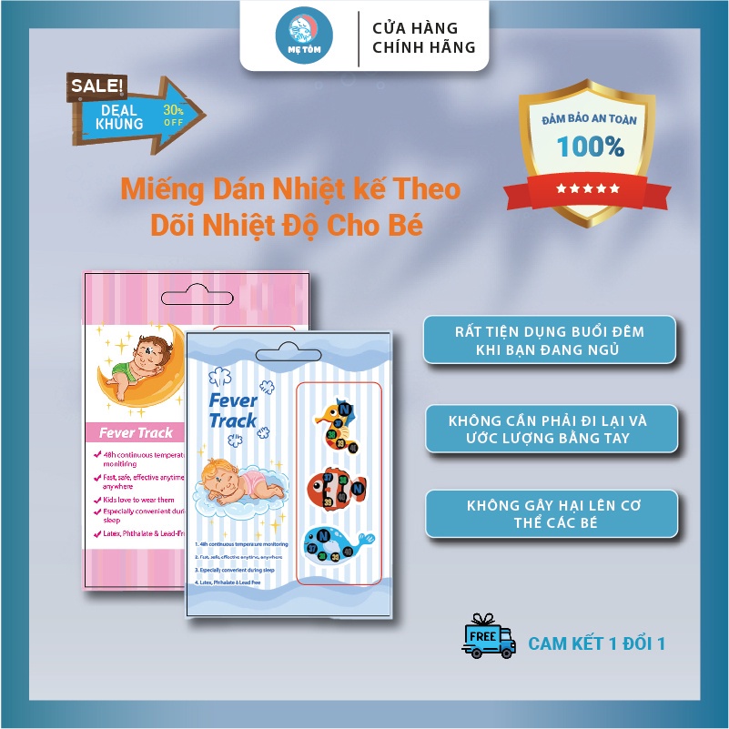 Miếng Dán Nhiệt kế Theo Dõi Nhiệt Độ Cho Bé Shop Mẹ Tôm