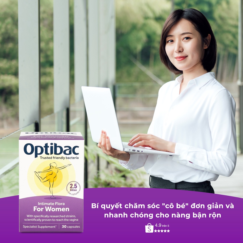 Men vi sinh Optibac For Women tím 30 viên bổ sung lợi khuẩn phụ khoa, tăng đề kháng, giảm viêm đường tiết niệu