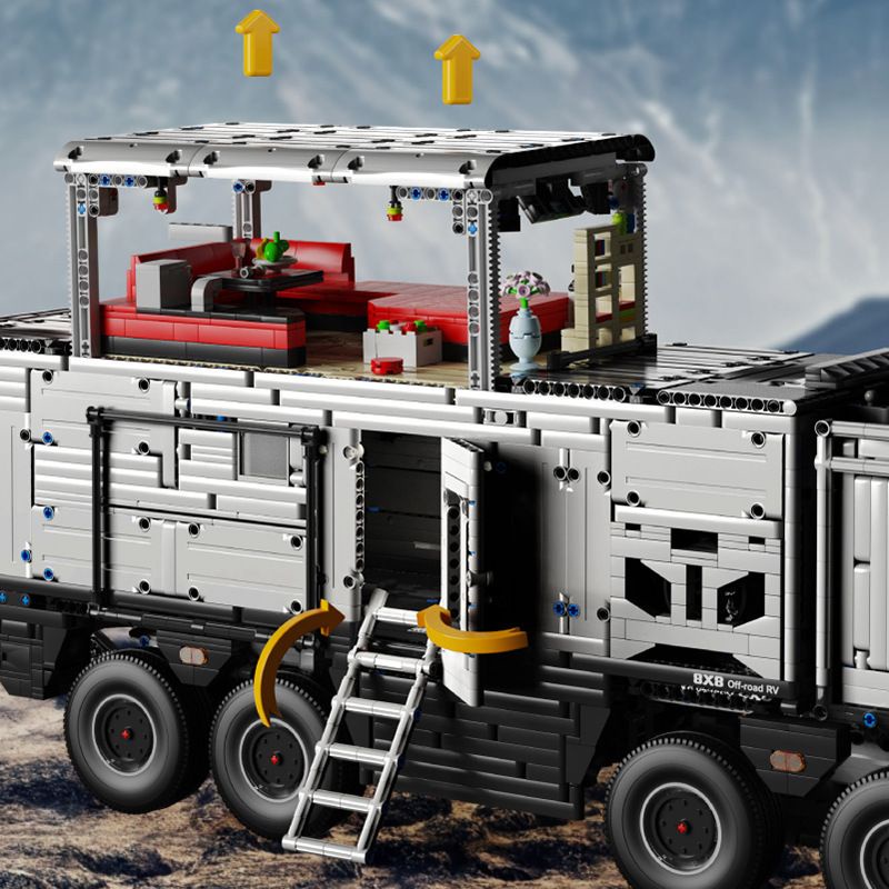 𝐋𝐄𝐆𝐎 Công nghệ cao RC T4009 6068 chiếc MAN RV Off Road 8x8 Xe tải MOC