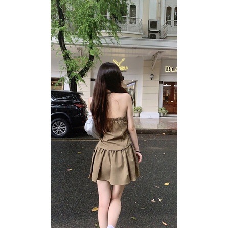 Set áo quây và chân váy ngắn có lót style ulzzang