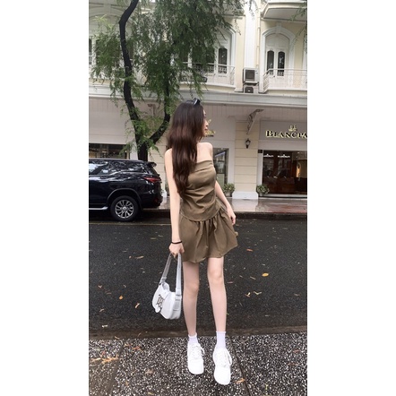 Set áo quây và chân váy ngắn có lót style ulzzang