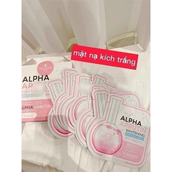 1 hộp mặt nạ trắng da alpha Arbutin Thái lan 10 miếng