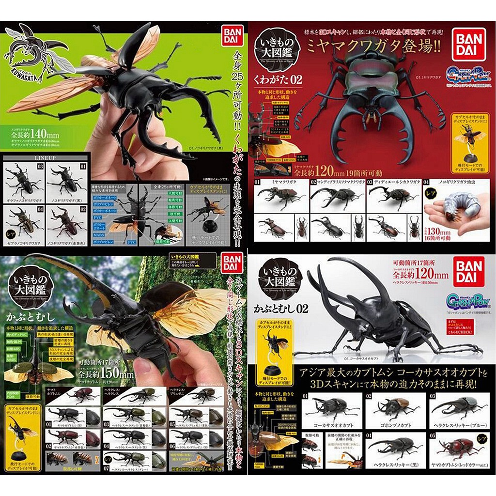 Bandai Mô Hình Lắp Ráp Nhân Vật Gashapon Beetle Stag Beetle
