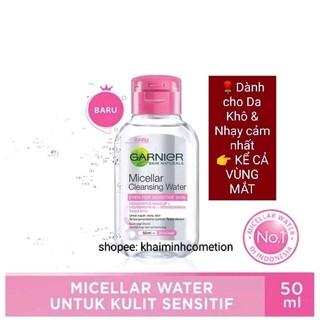 Nước tẩy trang Garnier hồng cho da khô & nhạy cảm 50ml