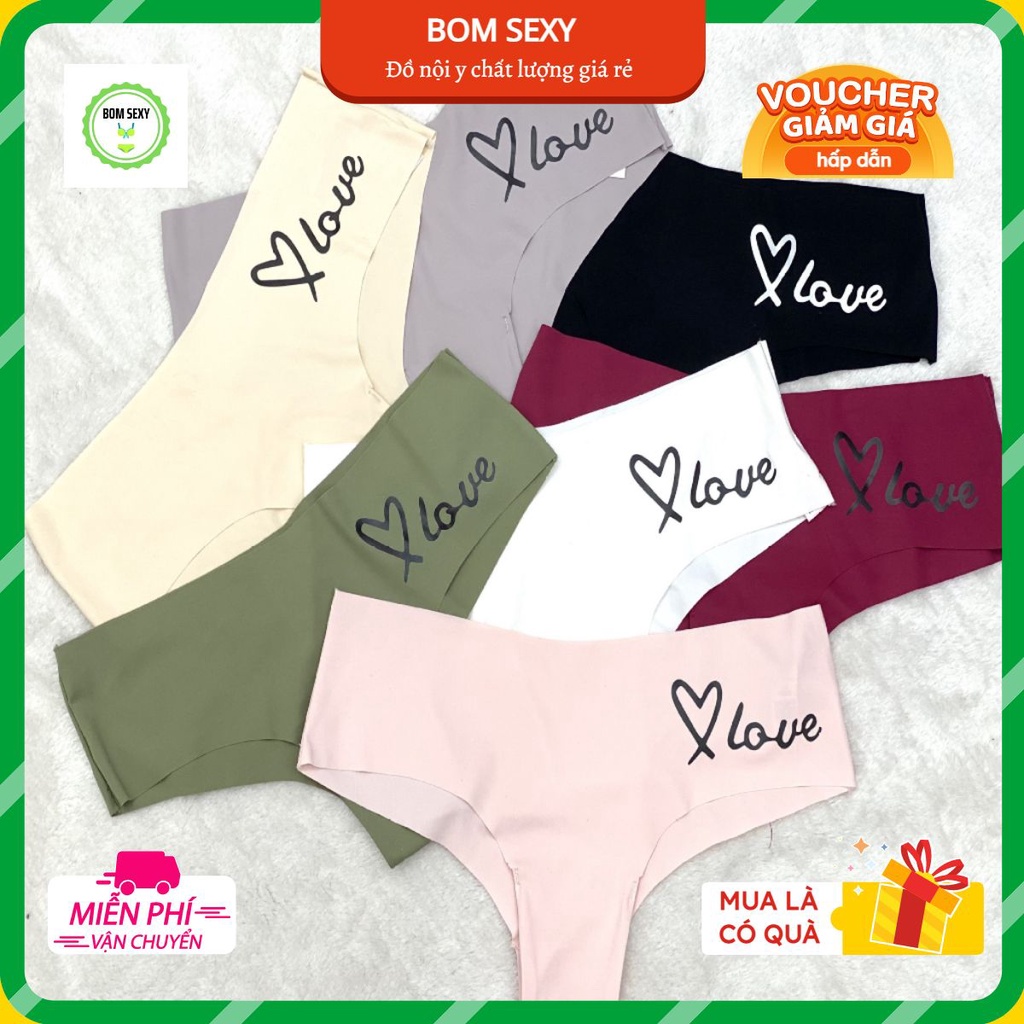 Set 10 Quần Lót Nữ 💚FREESHIP💚 Đồ Lót Nữ thun lạnh đũng may cao cấp – Nội y su đúc chữ Love cute đáng yêu