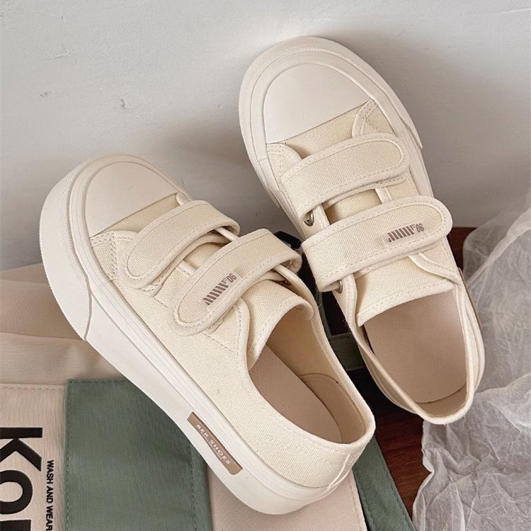 Giày Thể Thao Canvas Quai Dán Thời Trang Hàn Quốc 2023 Cho Nữ