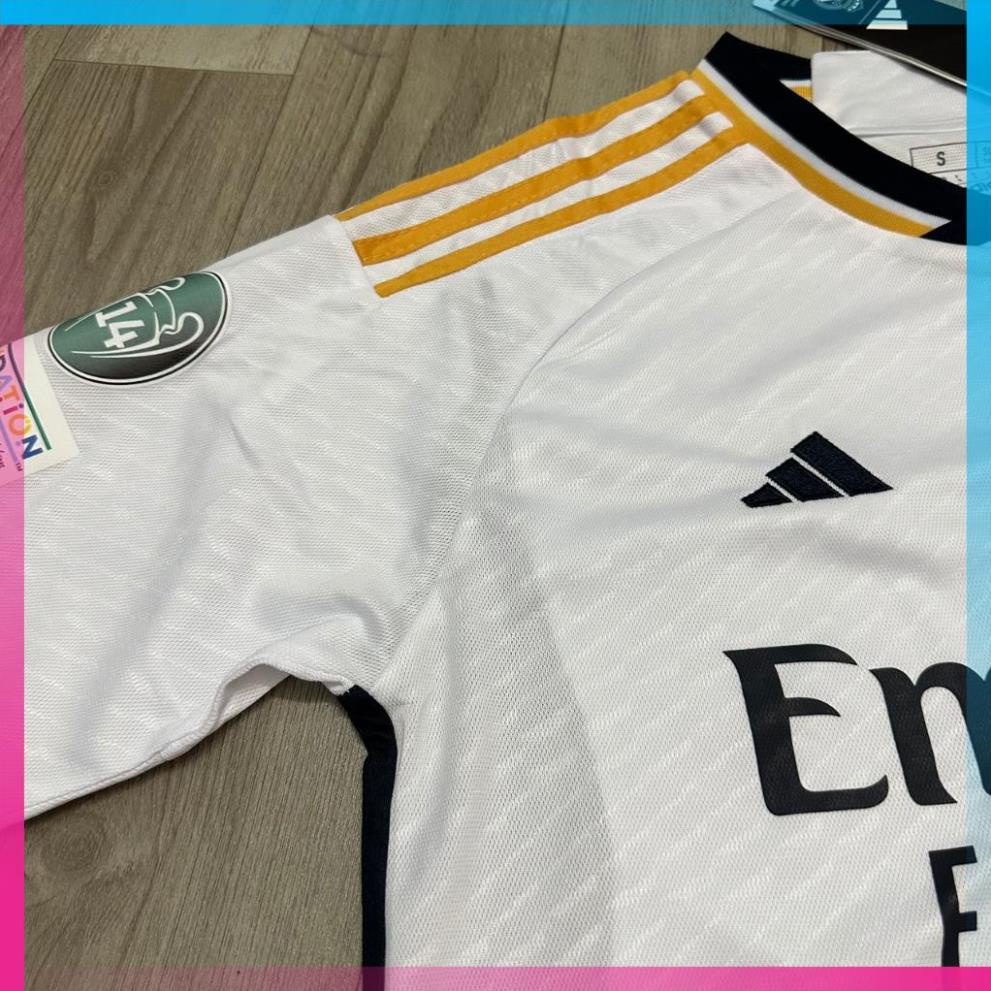 Áo Bóng Đá CLB Real Marid, Áo Đá Banh Real Marid 2324 - Chuẩn Mẫu Thi Đấu - Vải Polyester Gai Thái