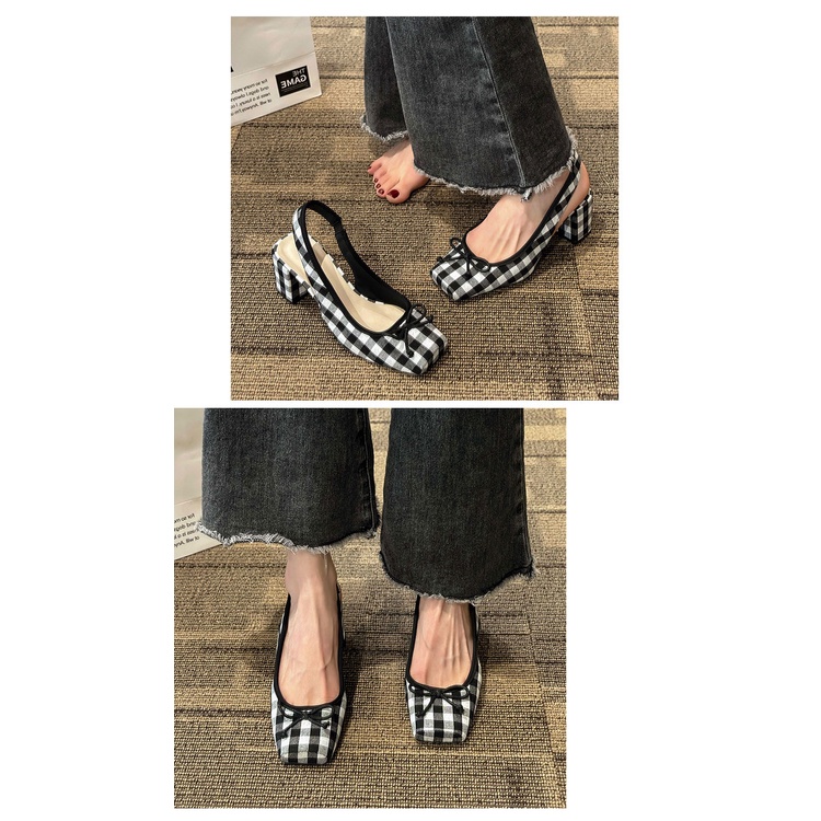 Giày Sandal Cao Gót Mũi Vuông Thời Trang Mùa Xuân 2023 Cho Nữ
