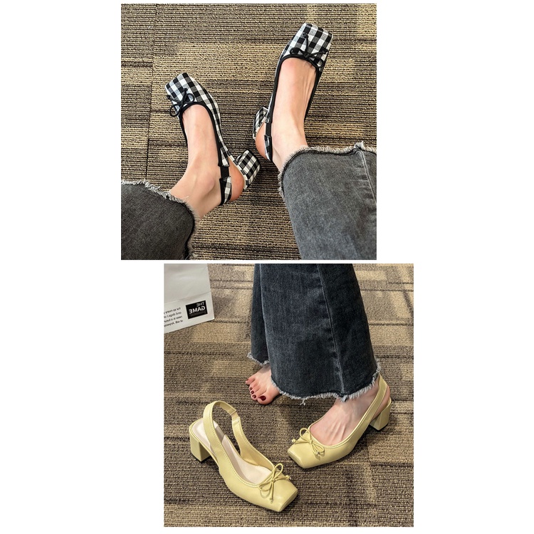 Giày Sandal Cao Gót Mũi Vuông Thời Trang Mùa Xuân 2023 Cho Nữ