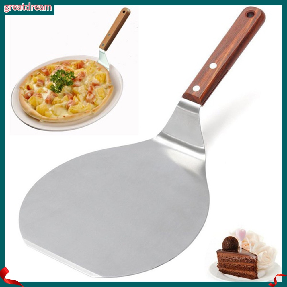 Xẻng xúc bánh Pizza thép không gỉ với tay cầm bằng gỗ tiện dụng 33.02 cm