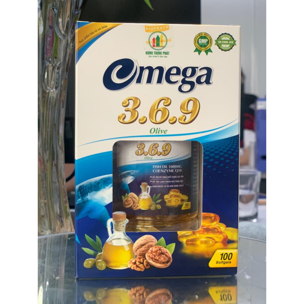 Viên uống DẦU CÁ OMEGA 369 Olive bổ sung dưỡng chất giúp sáng mắt, đẹp da, hỗ trợ tim mạch não bộ hi