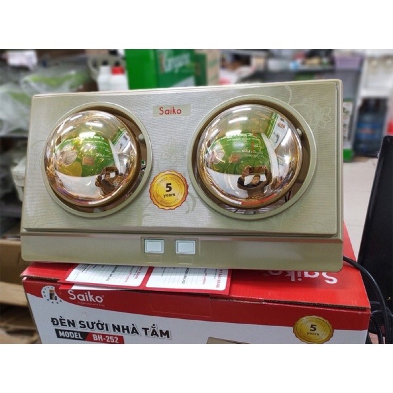 Đèn sưởi nhà tắm 2 bóng Saiko BH-252 hàng chính hãng