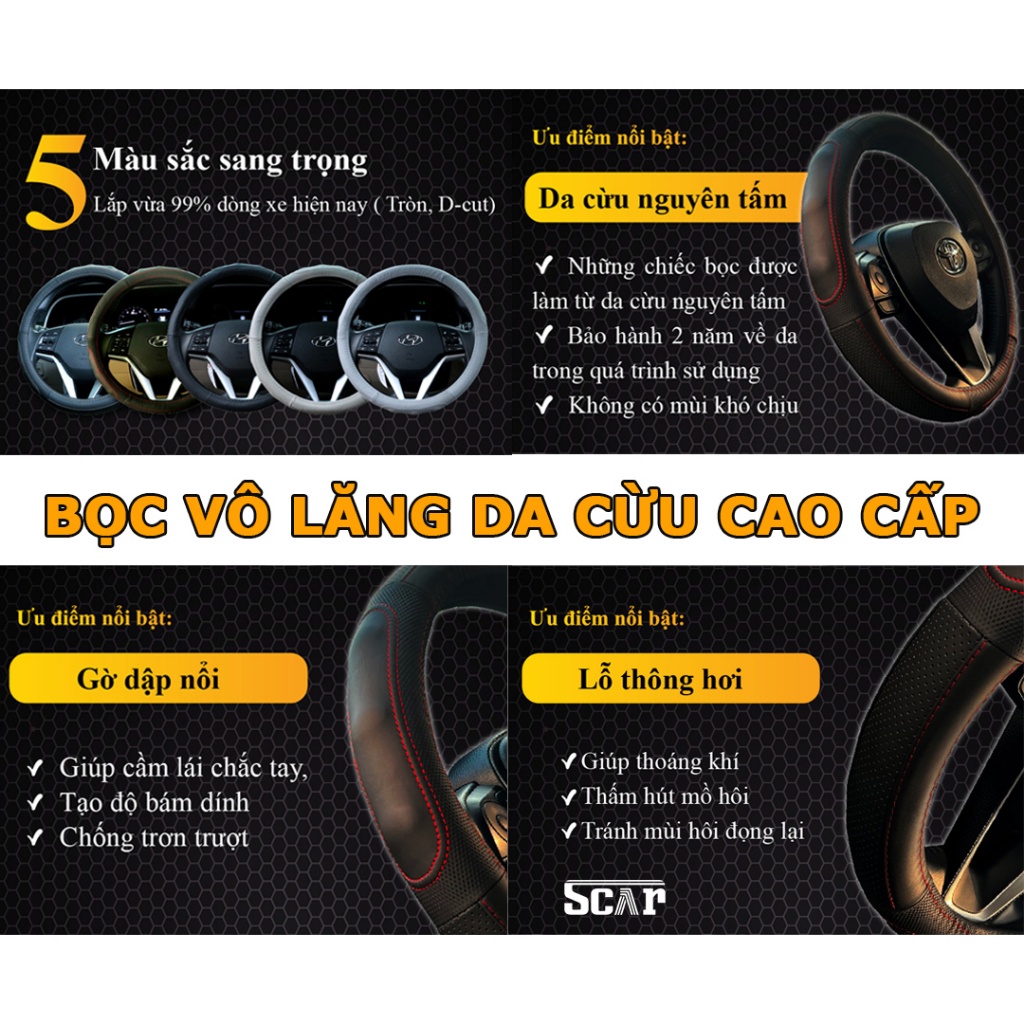 Bọc vô lăng ô tô giá rẻ phù hợp cho mọi dòng xe con S009 | BigBuy360 - bigbuy360.vn