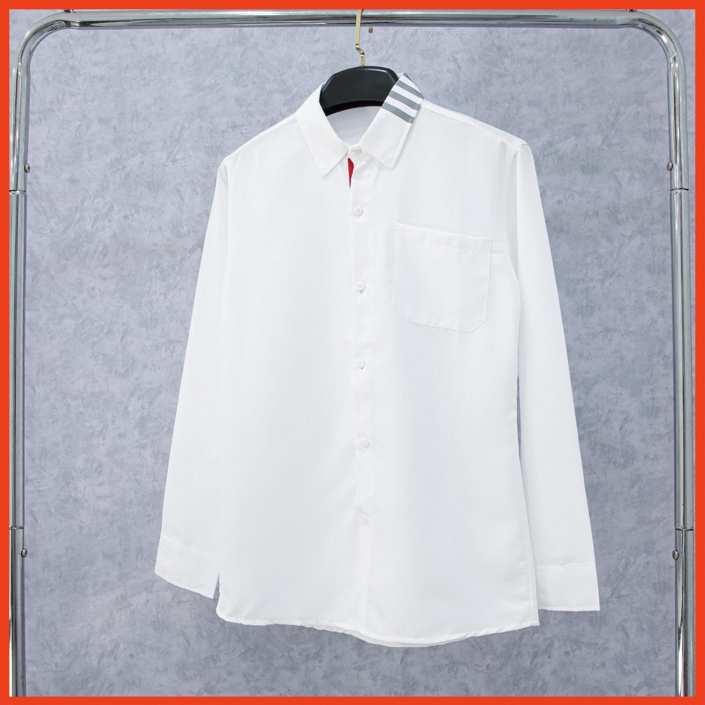 Áo sơ mi nam sọc thom browne tay dài trắng nam (hnstore18996)