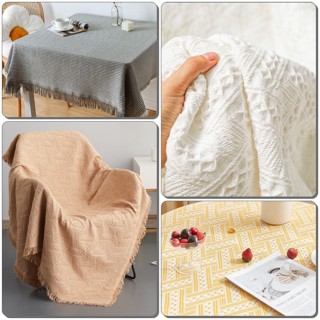 (90*150CM - 90*180CM) Khăn Trải Bàn, Thảm phủ ghế sofa màu trơn sợi dệt cotton dày dặn, Phông nền vải Decor Chụp Ảnh