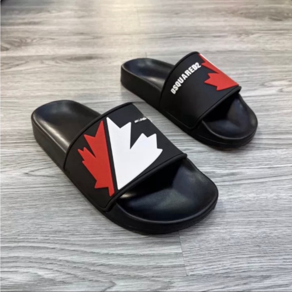 Dép Nam Quai Ngang Unisex  DSQ 2 bản mới nhất logo lá phong