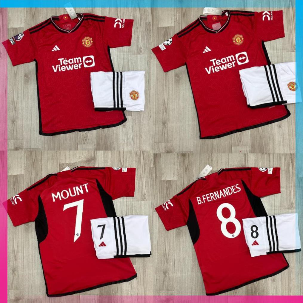 Áo Bóng Đá CLB Manchester - United, Áo Đá Banh Mu Sân Nhà 23/24 - Vải Polyester Gai Thái