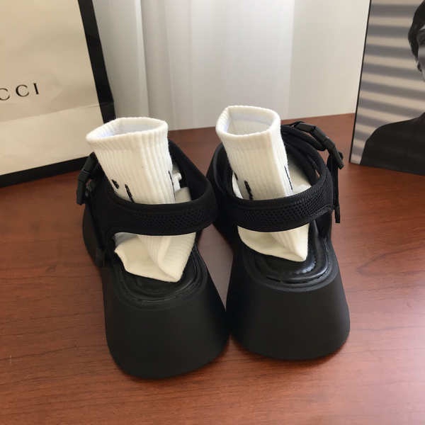 Giày Sandal Nữ Đế Dày Màu Đen Phong Cách Hàn Quốc