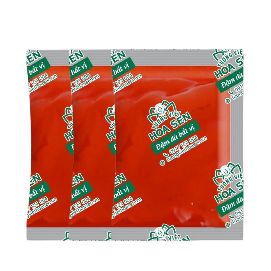 Giá rẻ nhất Tương ớt màng gói 15g - 100gói/túi - Tương Việt Hoa Sen - nguyên liệu tự nhiên