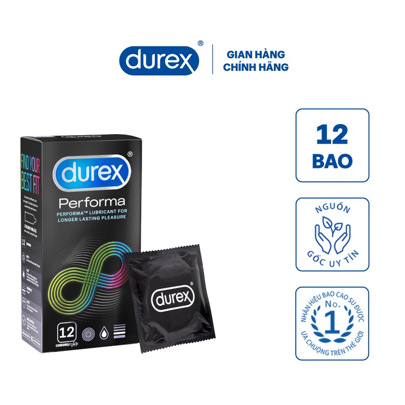 Bao cao su Durex performa hộp 12 cái Extaste