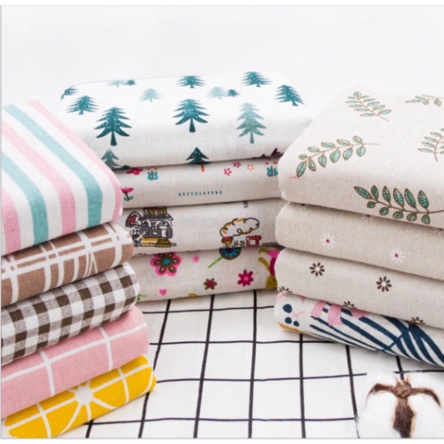 RÈM CỬA 2 MẢNH vải thô họa tiết phong cách NHẬT BẢN chân biên tua rua.