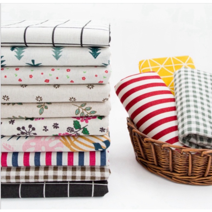 RÈM CỬA 2 MẢNH vải thô họa tiết phong cách NHẬT BẢN chân biên tua rua.