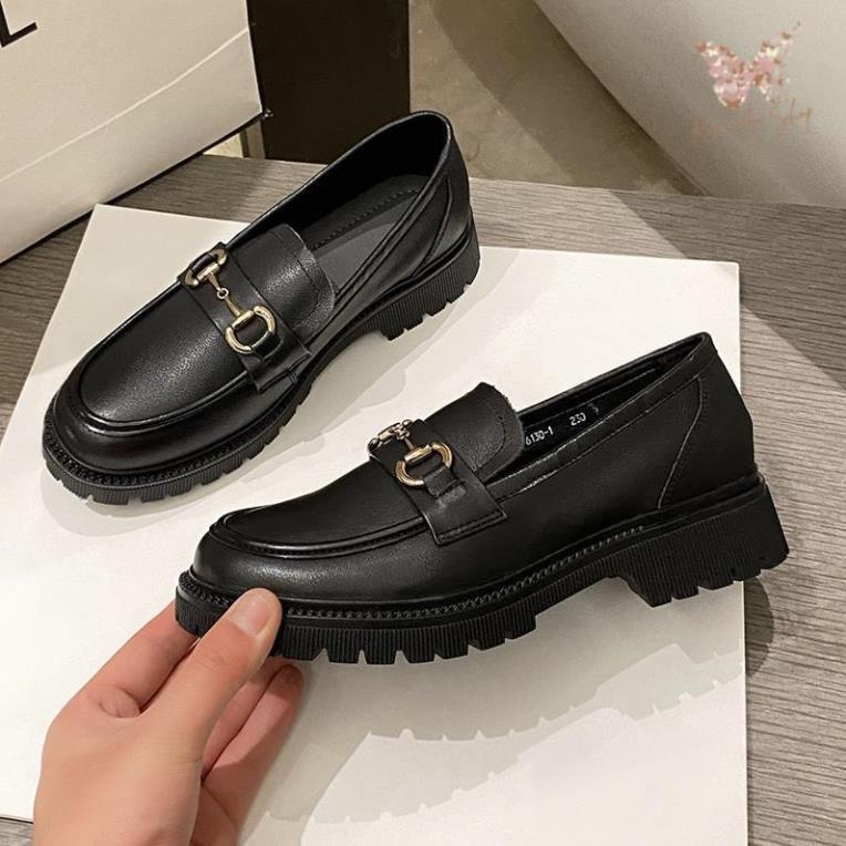 Giầy búp bê nữ da mềm quai xích đôn đế cao 4cm, giày nữ đi học ULZZANG SHOES phong cách hàn quốc