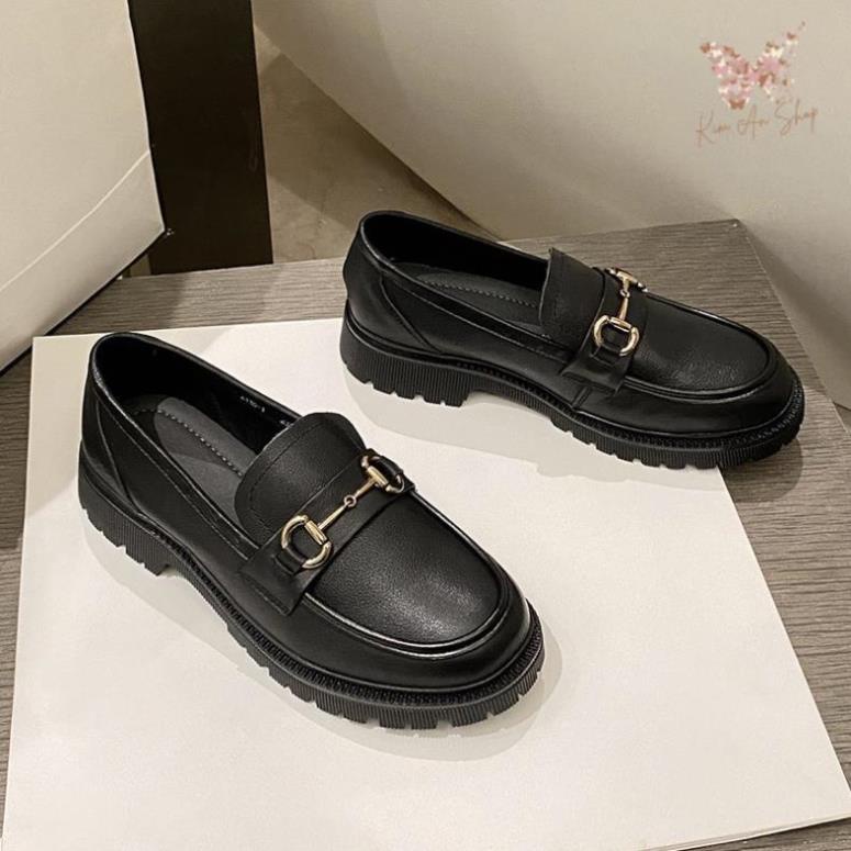 Giầy búp bê nữ da mềm quai xích đôn đế cao 4cm, giày nữ đi học ULZZANG SHOES phong cách hàn quốc