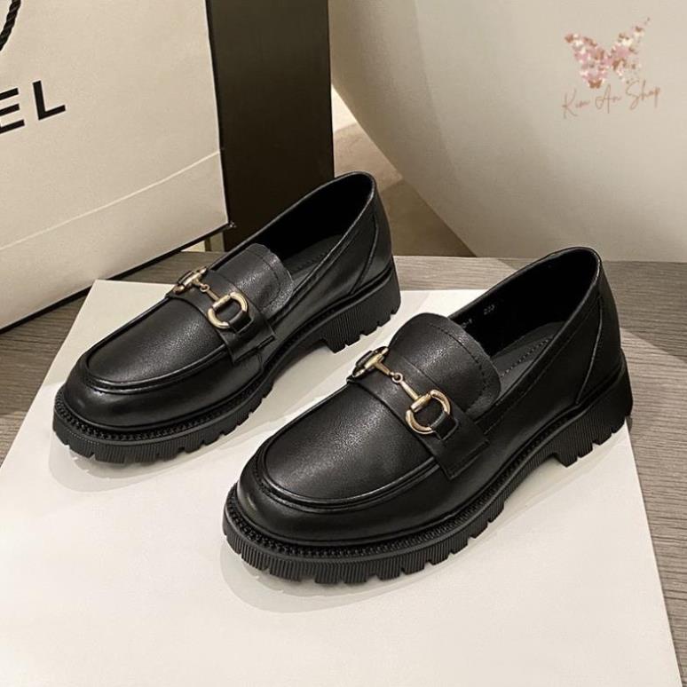 Giầy búp bê nữ da mềm quai xích đôn đế cao 4cm, giày nữ đi học ULZZANG SHOES phong cách hàn quốc