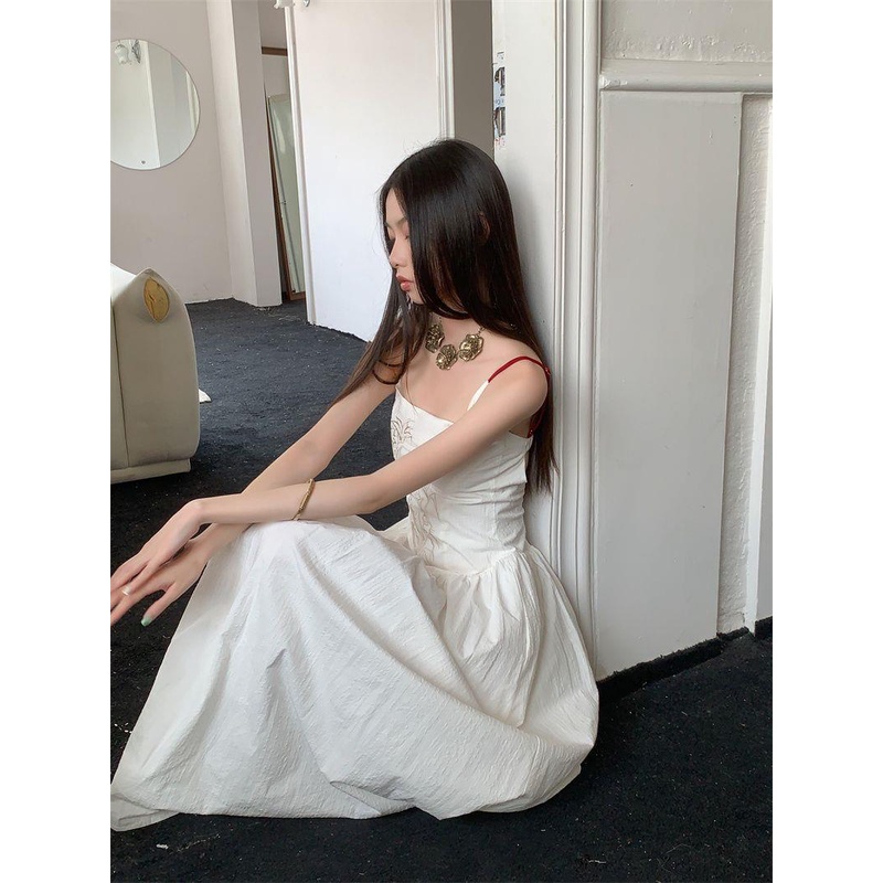 Đầm Hai Dây Dáng Dài Thêu Họa Tiết Phong Cách Trung Hoa Thời Trang Mùa Hè 2023 Mới