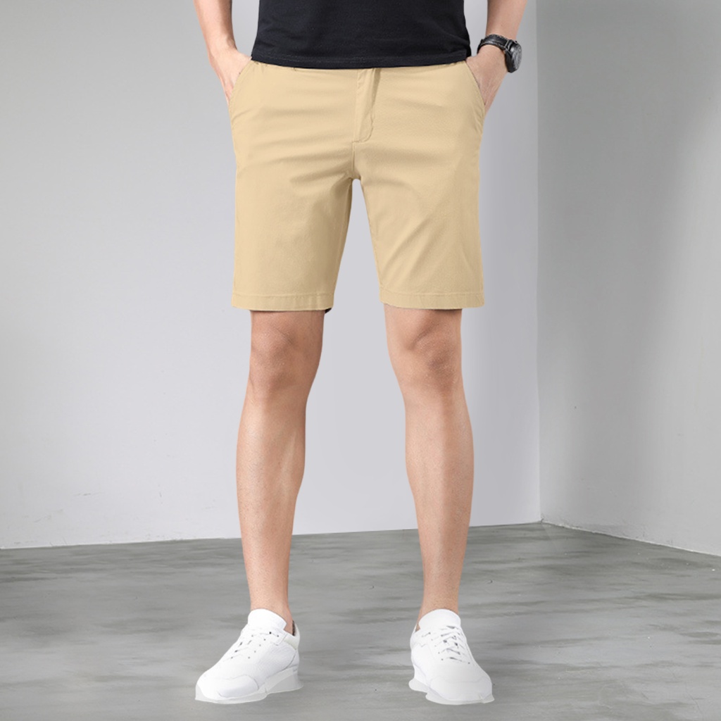 Quần Đùi Short Nam Kaki Vải Cotton Sẽ Mềm Mịn Sau Khi Giặt, Quần Short Kaki Nam Vicenzo Đứng Form Nhiều Màu Qskn02