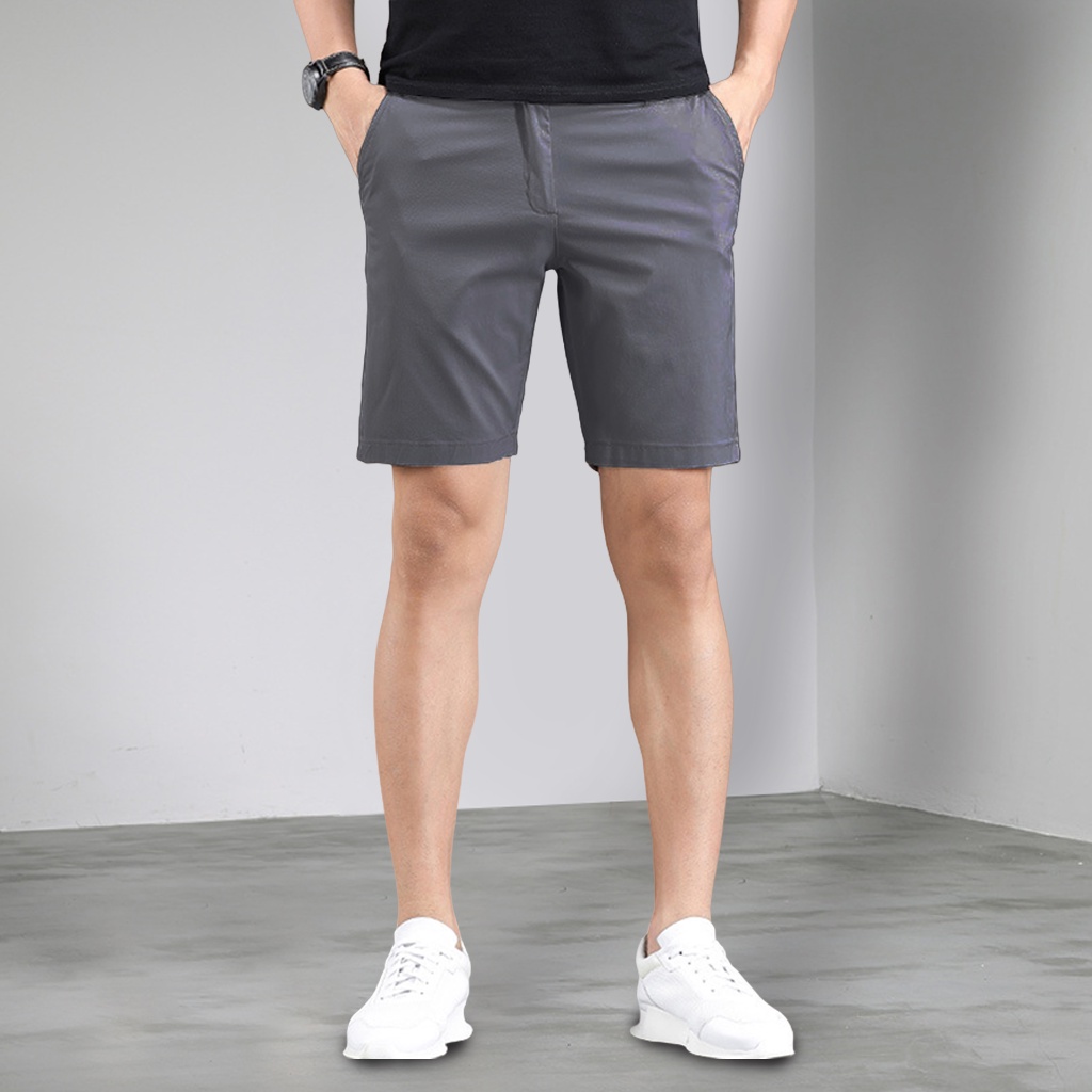 Quần Đùi Short Nam Kaki Vải Cotton Sẽ Mềm Mịn Sau Khi Giặt, Quần Short Kaki Nam Vicenzo Đứng Form Nhiều Màu Qskn02