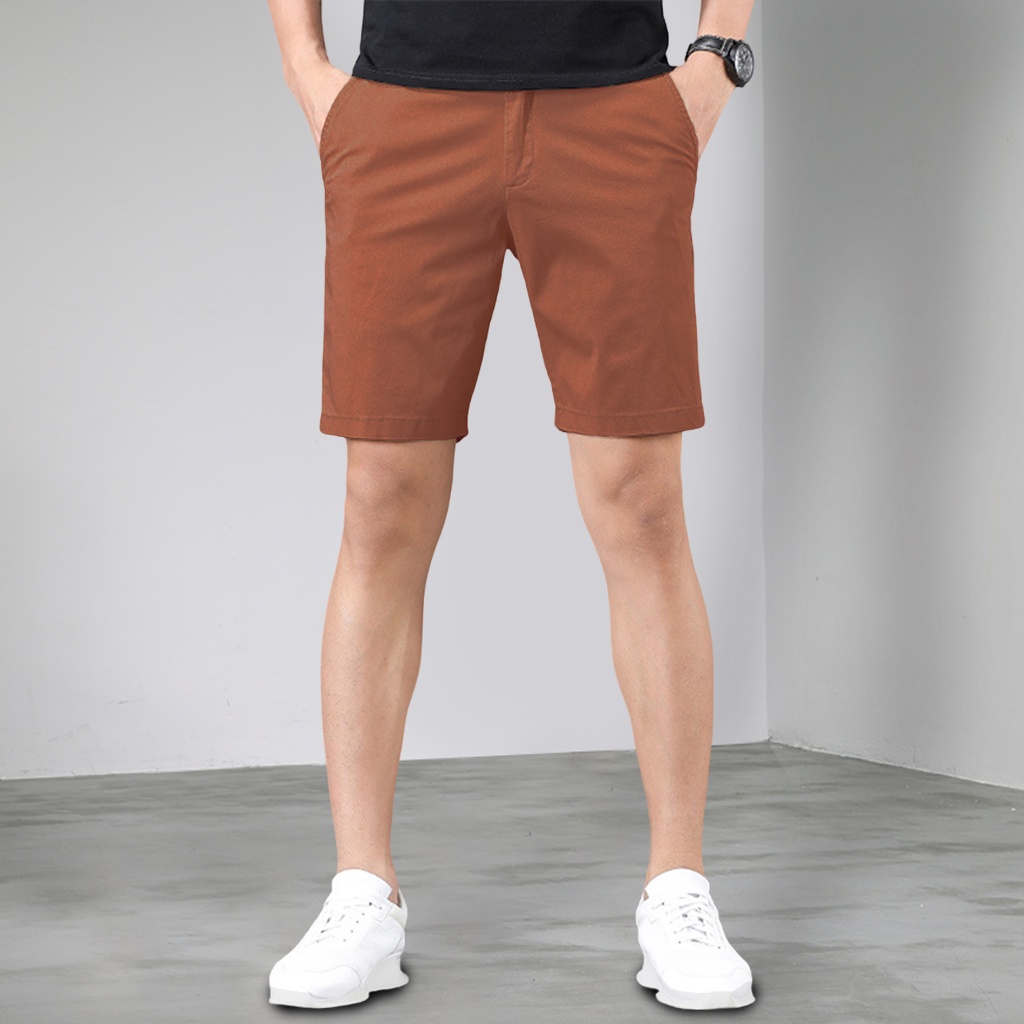 Quần Đùi Short Nam Kaki Vải Cotton Sẽ Mềm Mịn Sau Khi Giặt, Quần Short Kaki Nam Vicenzo Đứng Form Nhiều Màu Qskn02