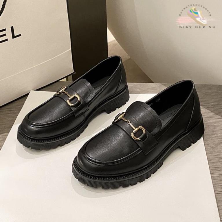 Giầy búp bê nữ da mềm quai xích đôn đế cao 4cm, giày nữ đi học ULZZANG SHOES phong cách hàn quốc