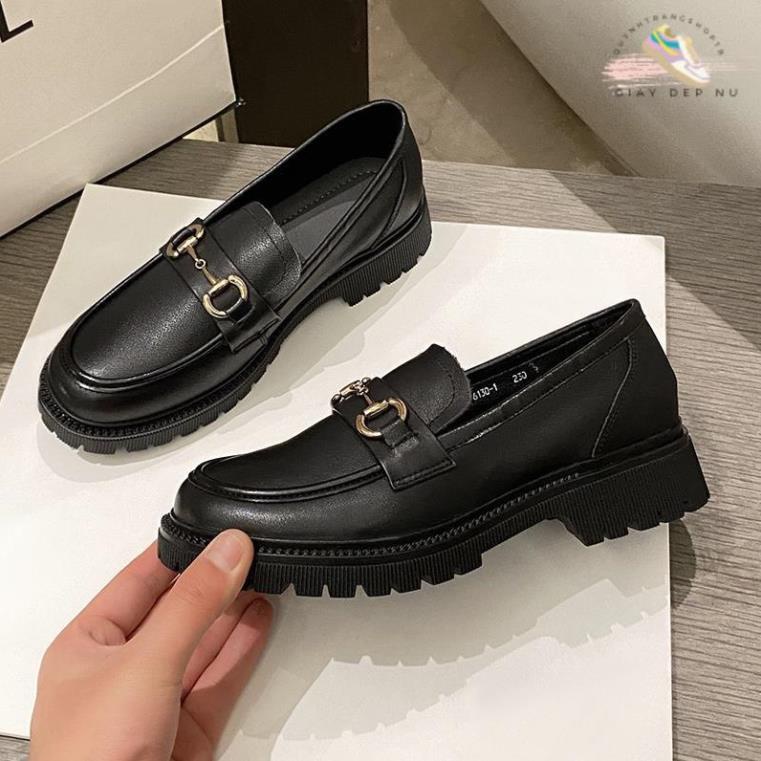 Giầy búp bê nữ da mềm quai xích đôn đế cao 4cm, giày nữ đi học ULZZANG SHOES phong cách hàn quốc