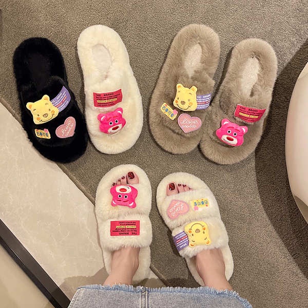 Dép Lông Xù Đế Dày Thoải Mái Thời Trang Dành Cho Nữ